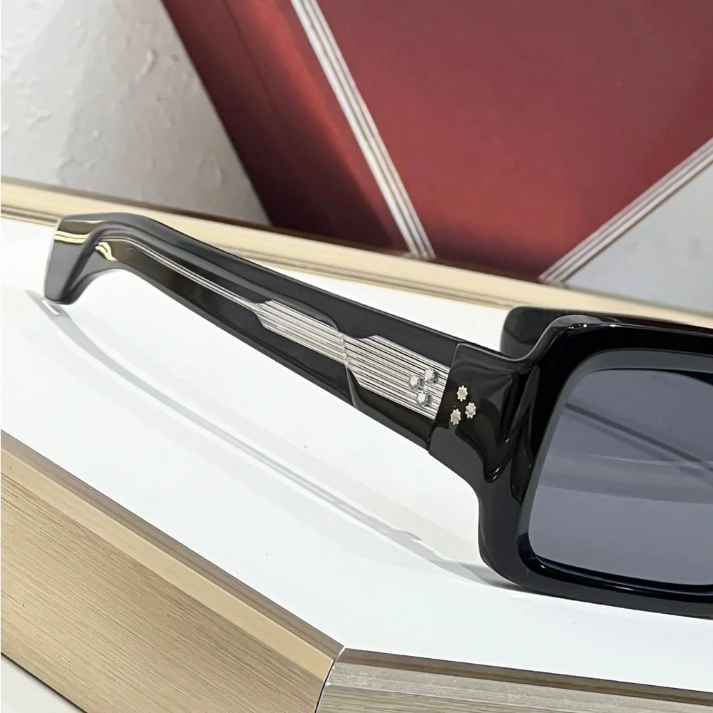 Jacques Marie Mage Black Rectangular Men’s Sunglasses - Classic Statement